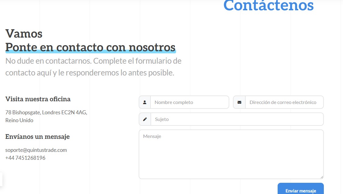 Quintustrade Customer Support