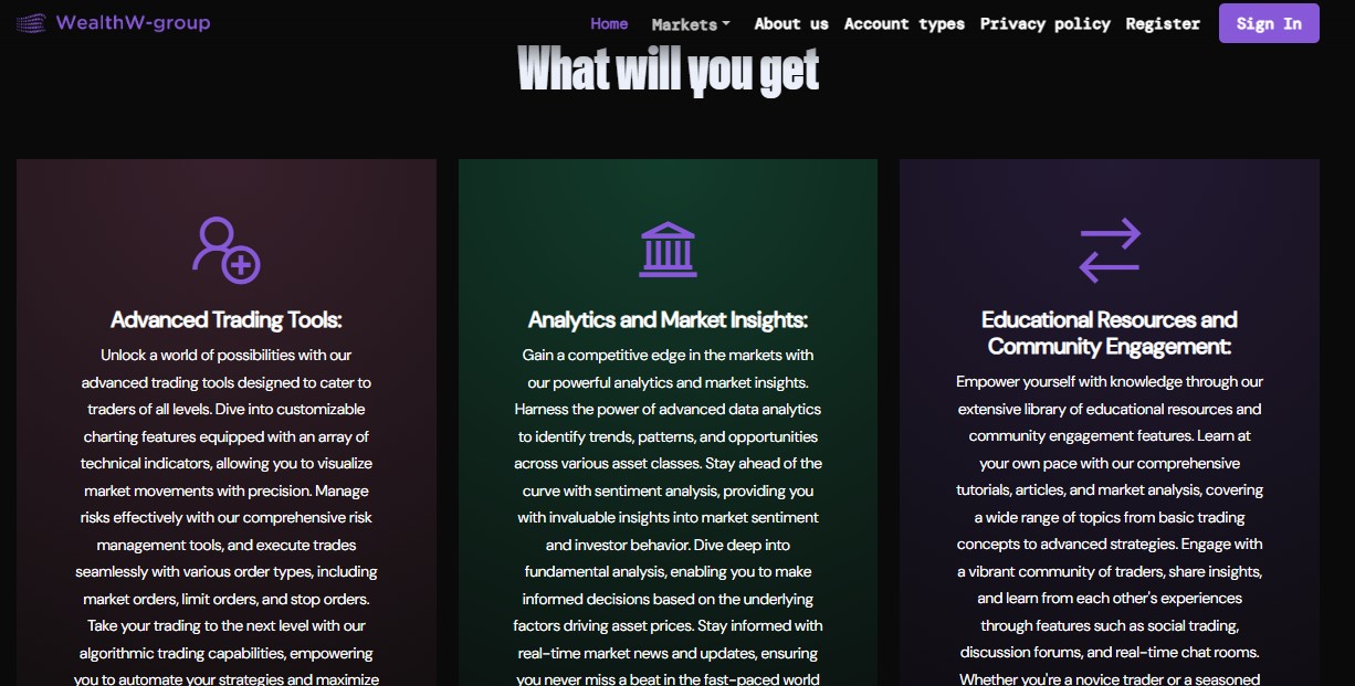 WealthW-Group Key features
